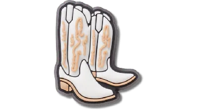 Jibbitz Butterfly Cowgirl Boots In White