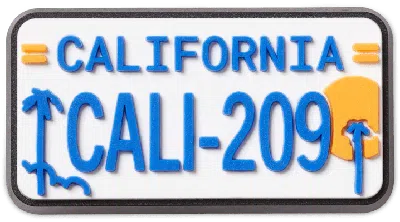 Jibbitz California License Plate In White