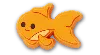 Jibbitz Cartoon Gold Fishie In Orange