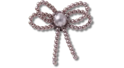 Jibbitz Celestial Grey Pearl Bow In Pink