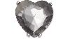 Jibbitz Charcoal Heart Gem