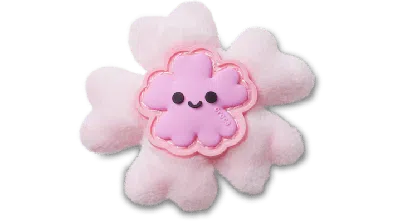 Jibbitz Cherry Blossom Plush Character In Pink