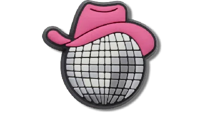Jibbitz Cowgirl Disco Ball In Pink