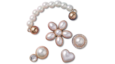 Jibbitz Dainty Pearl Jewelry 5 Pack In Neutral