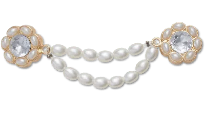 Jibbitz Double Silver Jewel Chain In White