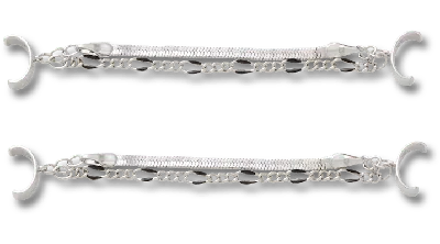 Jibbitz Double Silver Sandal Chain 2 Pack In Purple