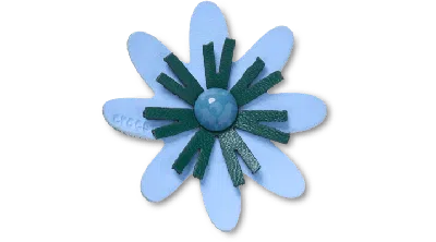 Jibbitz Faux Leathe R Blue Flower