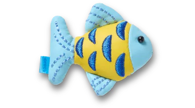 Jibbitz Faux Leather Fish In Blue