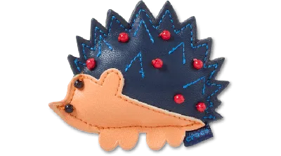 Jibbitz Faux Leather Hedgehog In Blue