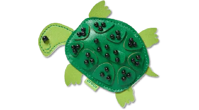 Jibbitz Faux Leather Turtle In Green