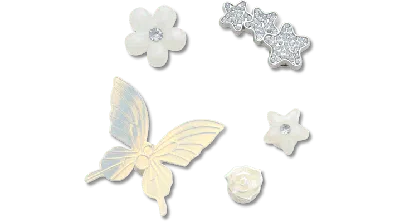 Jibbitz Floral Pearl 5 Pack In Blue