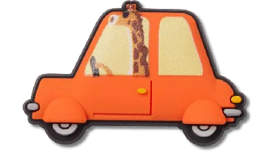 Jibbitz Giraffe Driving A Car In Orange