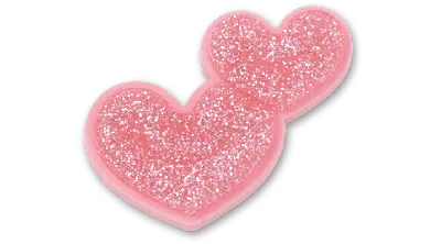 Jibbitz Glitter Heart Trio In Pink