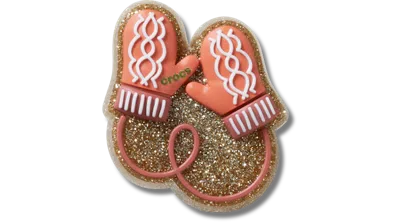 Jibbitz Glitter Pink Mittens