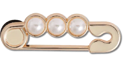 Jibbitz Gold And Pearl Safety Pin