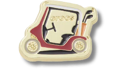 Jibbitz Gold And Red Golf Cart