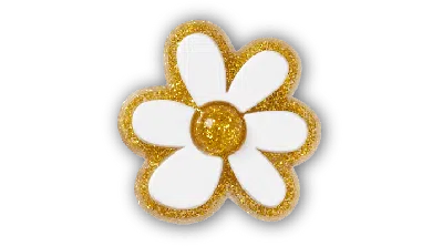 Jibbitz Gold And White Floral