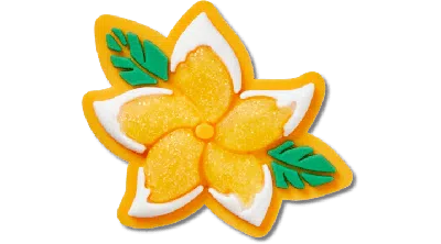 Jibbitz Gold And White Flower In Green