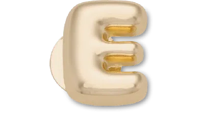 Jibbitz Gold Bubble Letter E In Brown
