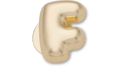 Jibbitz Gold Bubble Letter F In Brown