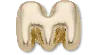 Jibbitz Gold Bubble Letter M In Gold