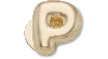 Jibbitz Gold Bubble Letter P In Gold