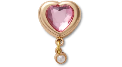 Jibbitz Gold Heart Gem With Pearl