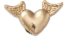 Jibbitz Gold Heart With Wings