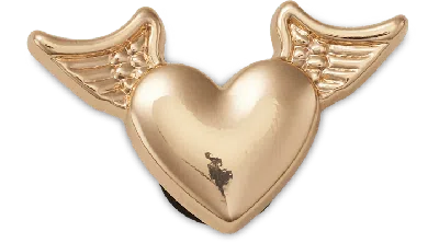 Jibbitz Gold Heart With Wings