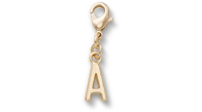 Jibbitz Gold Letter A Charm
