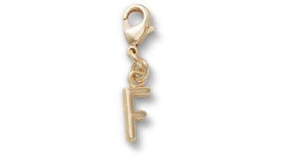 Jibbitz Gold Letter F Charm