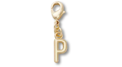 Jibbitz Gold Letter P Charm