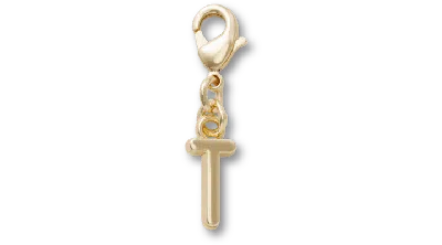 Jibbitz Gold Letter T Charm
