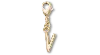 Jibbitz Gold Letter V Charm