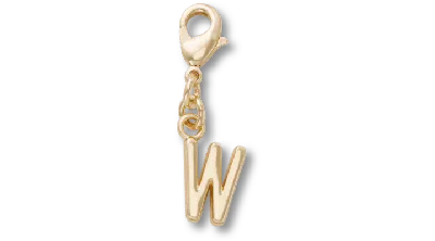 Jibbitz Gold Letter W Charm