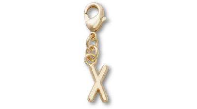 Jibbitz Gold Letter X Charm
