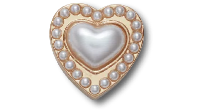 Jibbitz Gold Pearl Heart