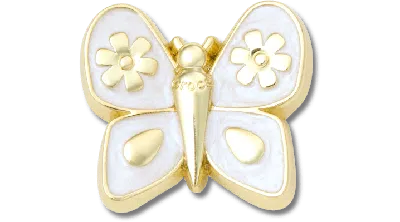 Jibbitz Gold Pearlized Butterfly