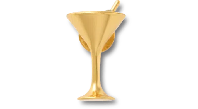 Jibbitz Gold Plated Martini Glass