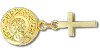 Jibbitz Gold Saint And Cross In Gold