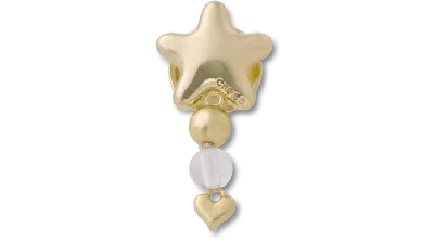 Jibbitz Gold Star With Heart Dangle