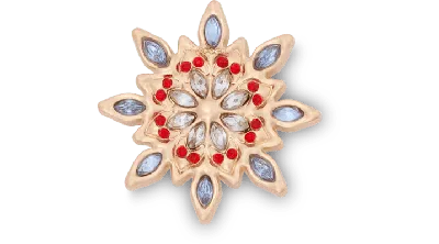 Jibbitz Golden Snowflake And Red Gems
