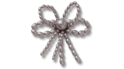 Jibbitz Grey Pearl Beaded Bow