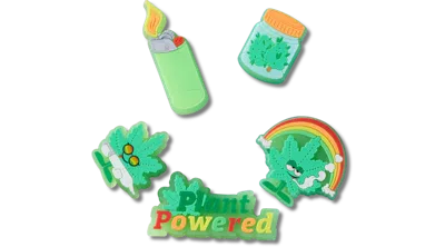 Jibbitz Hemp Plant Powered 5 Pack In Multi