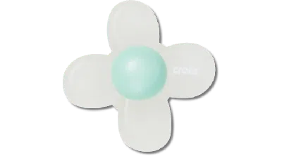 Jibbitz Iridescent Flower With Blue In White