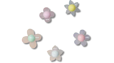Jibbitz Iridescent Flowers 5 Pack In Multi