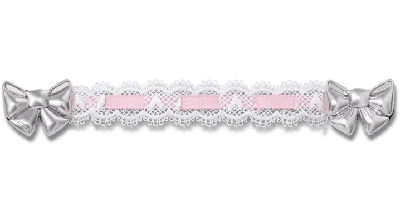 Jibbitz Lace And Pink Ribbon Chain In Black