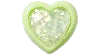 Jibbitz Light Green Heart Gem