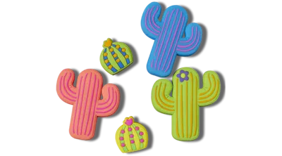 Jibbitz Lights Up Cacti 5 Pack In Green
