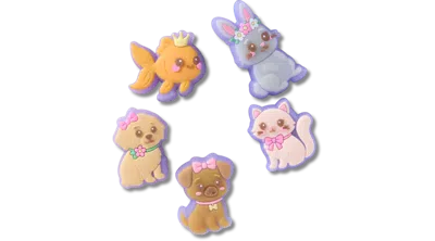 Jibbitz Lights Up Princess Pets 5 Pack In Multi
